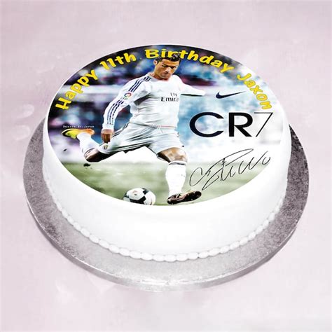 Personalised Ronaldo Birthday Cake Topper A4 Icing Sheet Anynameage