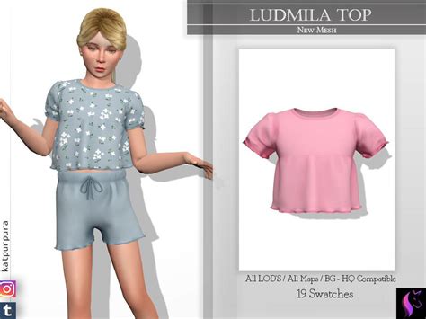 Katpurpuras Ludmila Top In 2021 Sims 4 Children Sims 4 Toddler Sims 4
