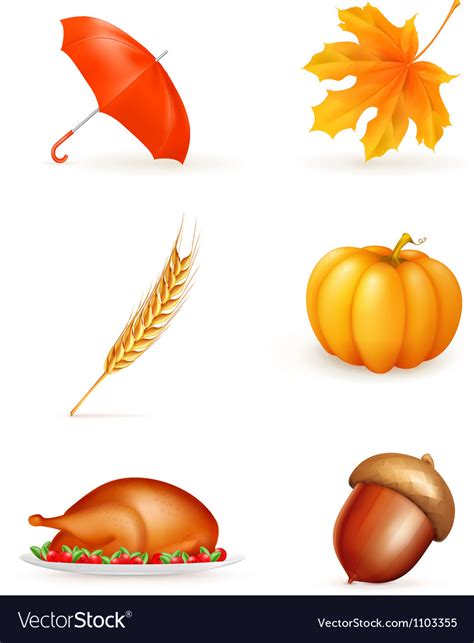 Autumn Icon Set Royalty Free Vector Image Vectorstock