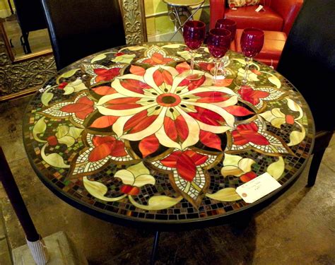 Mosaic Table For The Patio Mosaic Pinterest Mosaics Round Glass