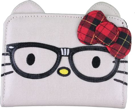 Loungefly Hello Kitty Nerd Face Mini Wallet Tan With Colored Details