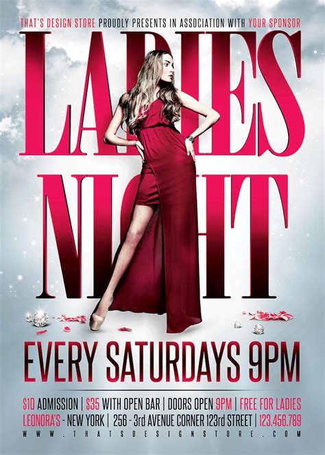 Ladies Night Flyer Poster V2 Sexy Flyers Design Store