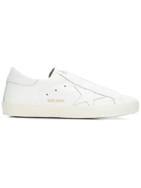 Golden Goose Super Star Low Top Leather Trainers In White Modesens