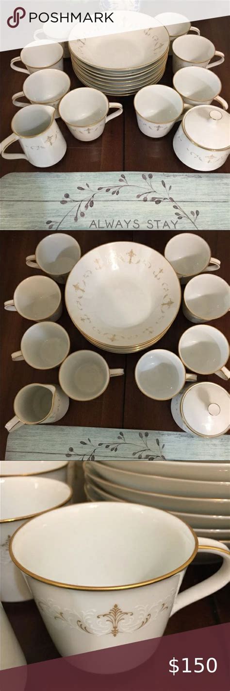 Even newer pieces have incredible value it's best to keep any vintage or gold trimmed items out of the dishwasher. Noritake Courtney Gold trim China set in 2020 | China sets ...