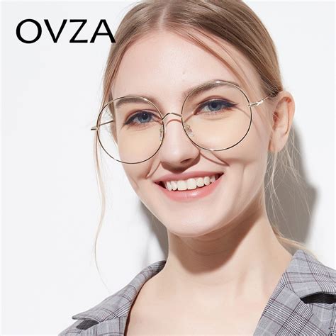 Ovza Oversized Glasses Frames Metal Fashion Accessories Round Eyeglass Frames Thin Spectacles
