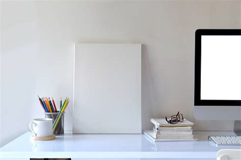 Download Mock Up Poster Frame In Hipster Desk Space Background ...