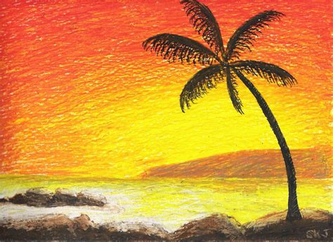 Sunset Scenery With Oil Pastels Oil Pastel Art Art Painting Oil