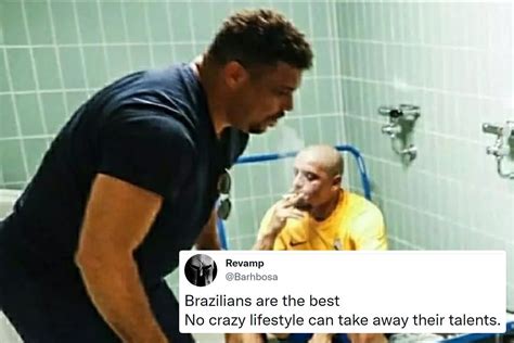 Hilarious Snap Of Brazil Legends Ronaldo And Roberto Carlos Smoking