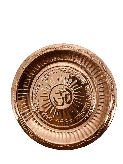 Buy Copper Pooja Thali Copper Plate Puja Aarti Thali With Om Symbol And