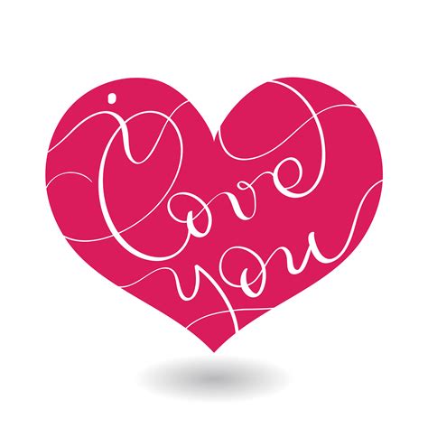 I Love You Text In Red Heart Vector Calligraphy And Lettering Eps10