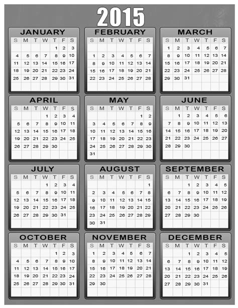 5 Best Images Of 2015 Annual Calendar Printable 2015 2016 Annual