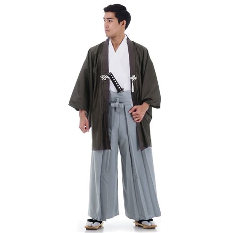 Haori Jacket Hakama Pants Traditional Japanese Samurai Kimono Set Kendo