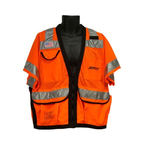 Class Iii All Mesh 10 Pocket Surveyors Vests Zipper Closure With Map