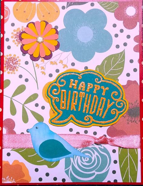 Bird And Flowers Wish A Happy Birthday Card Etsy Uk
