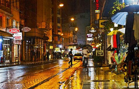 European City Rainy Night Photograph By Kantilal Patel