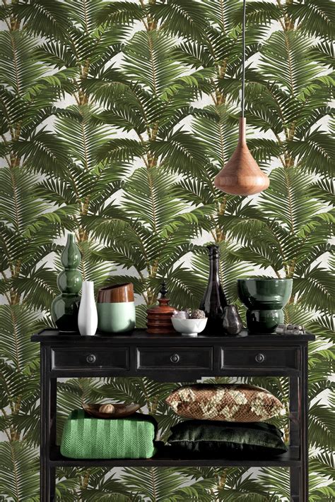 How To Rock The Botanical Trend At Home Tropical Wallpaper Botanical