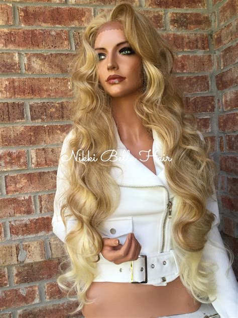 Marta Light Blonde Highlighted 26 Loose Wave Lace Front Etsy