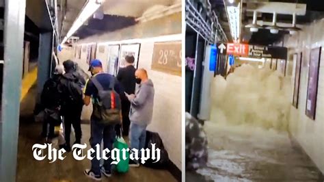 Water Pours Into New York City Subway Station As Hurricane Ida Causes