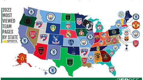 Us Soccer Map Most Viewed Soccer Teams By State 2022 The18