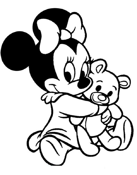 Baby Minnie Mouse Coloring Pages Cute Style Educative Printable