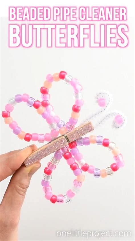 Beaded Pipe Cleaner Butterflies Bead Crafts Diy Pony Bead Crafts