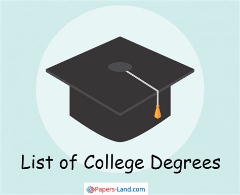 List Of College Degrees Common Types Of Degrees