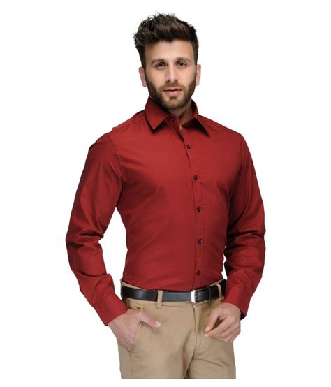 Fomti Red Formal Slim Fit Shirt - Buy Fomti Red Formal Slim Fit Shirt 