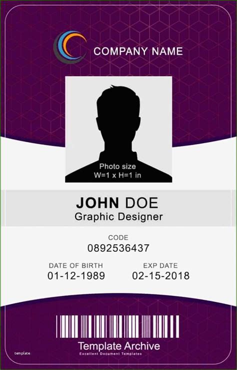 12 Impeccable Vertical Id Badge Template That Will Wow You Id Card Template Card Templates