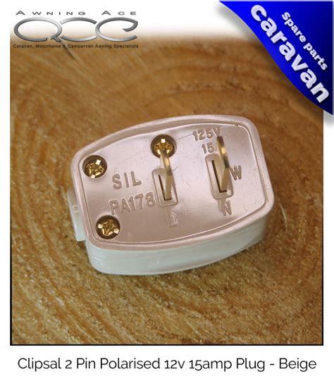 Clipsal Type 2 Pin Polarised 12v 15amp Plug Beige Ebay