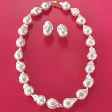 12 15mm Cultured Baroque Pearl Necklace With 14kt Yellow Gold Ross Simons
