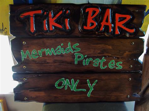 Hand Carved Tiki Bar Sign By Tiki Tyler Look Him Up Tiki Tiki Tiki