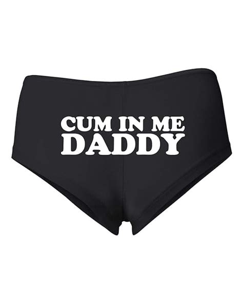 Buy Cum In Me Daddy Sexy Naughty Slutty Womens Cotton Spandex Booty Shorts Black Large At