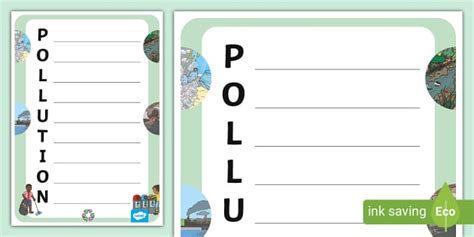 Pollution Acrostic Poem Template Teacher Made Twinkl