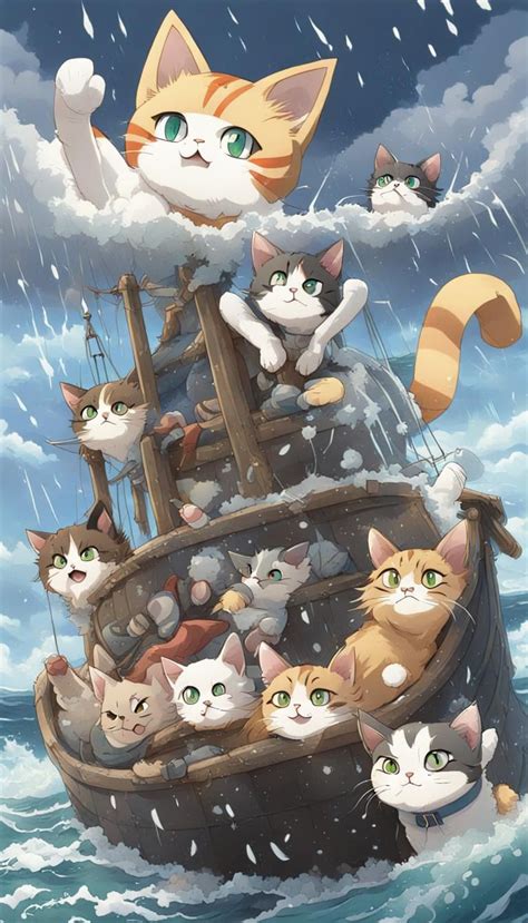 Shipwrecked Cats In A Storm Ai Generated Artwork Nightcafe Creator