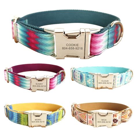 Aside for this, cat collars give you as. Dog Collar Personalized Wave Nylon Custom Puppy Cat Name ...