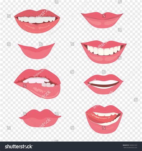 Female Lips Smile Mouth Kiss Vector Stock Vector Royalty Free