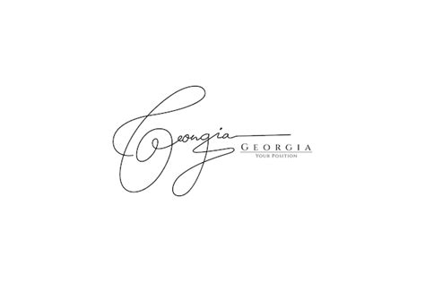 Premium Vector Georgia Signature Name Logo Vector Template On White