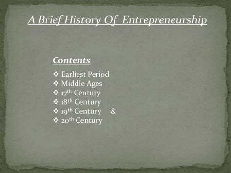 A Brief History Of Entrepreneurship