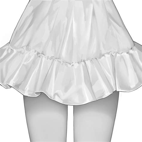 a white skirt with ruffles is shown on the bottom half of her body