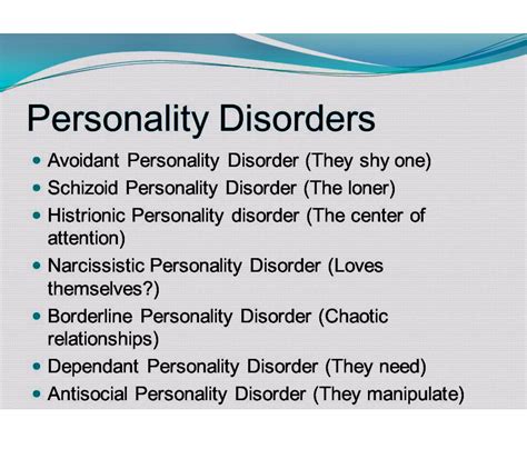 Personality Disorders Antisocial Personality Disorder Narcissistic