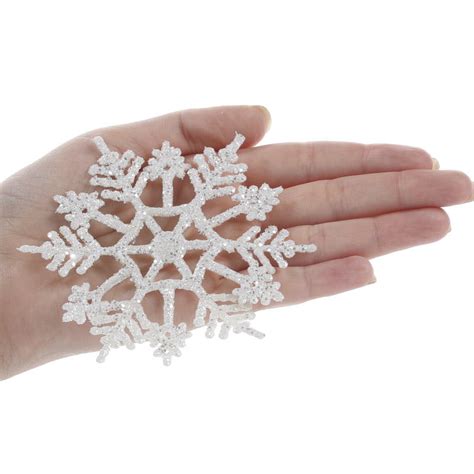 Sparkling White Snowflake Ornaments Christmas Ornaments Christmas