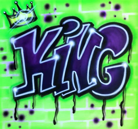 Airbrush Graffiti Bricks King Crown Custom Name Tshirt Your Design