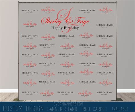 Birthday Step And Repeat Backdrop Banner Custom Backdrop