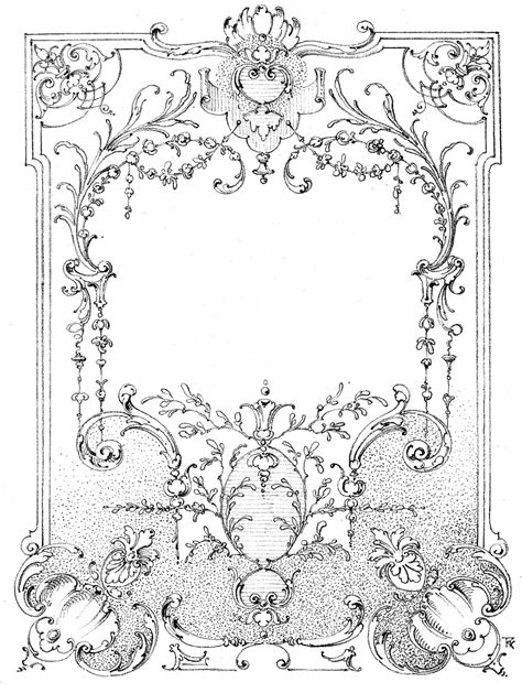 Vintage Illustrations Gorgeous Ornate Label Frame The Graphics Fairy