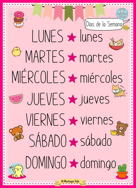 Días De La Semana En Español