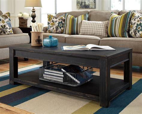Gavelston Coffee Table Black Rectangular Living Rooms Furniture