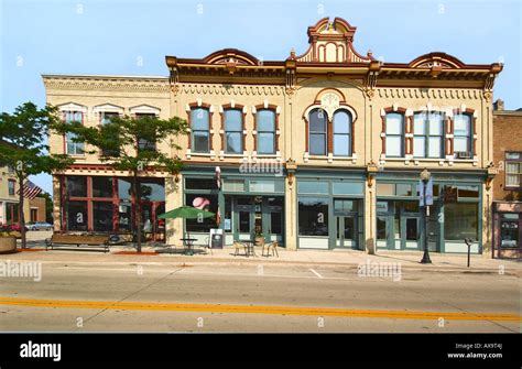 Shops in historic buildings in downtown Sheboygan Wisconsin Stock Photo - Alamy