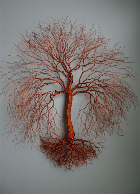A Large X Hanging Copper Wire Tree See More Of Twisted