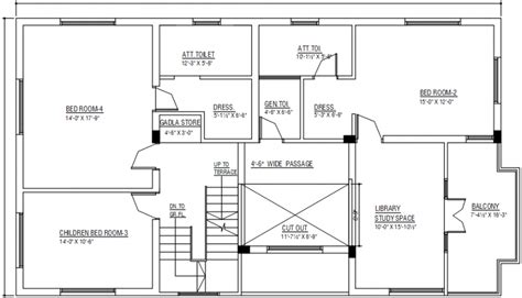 House Architecture Layout Plan With Dimensions Cad Drawing Details Dwg