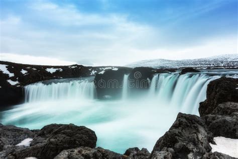 Godafoss Is One Of The Most Beautiful Waterfalls On The Iceland Stock